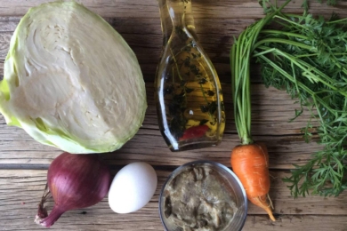 Інгредієнти для пирога з капустою на дріжджовому тісті