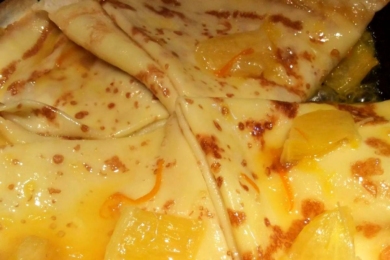 Млинці на молоці в апельсиновому сиропі, фото