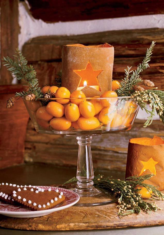 Декор новорічного столу за допомогою цитрусових