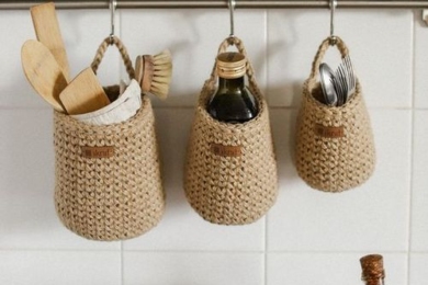 Плетені кошики на кухні, фото